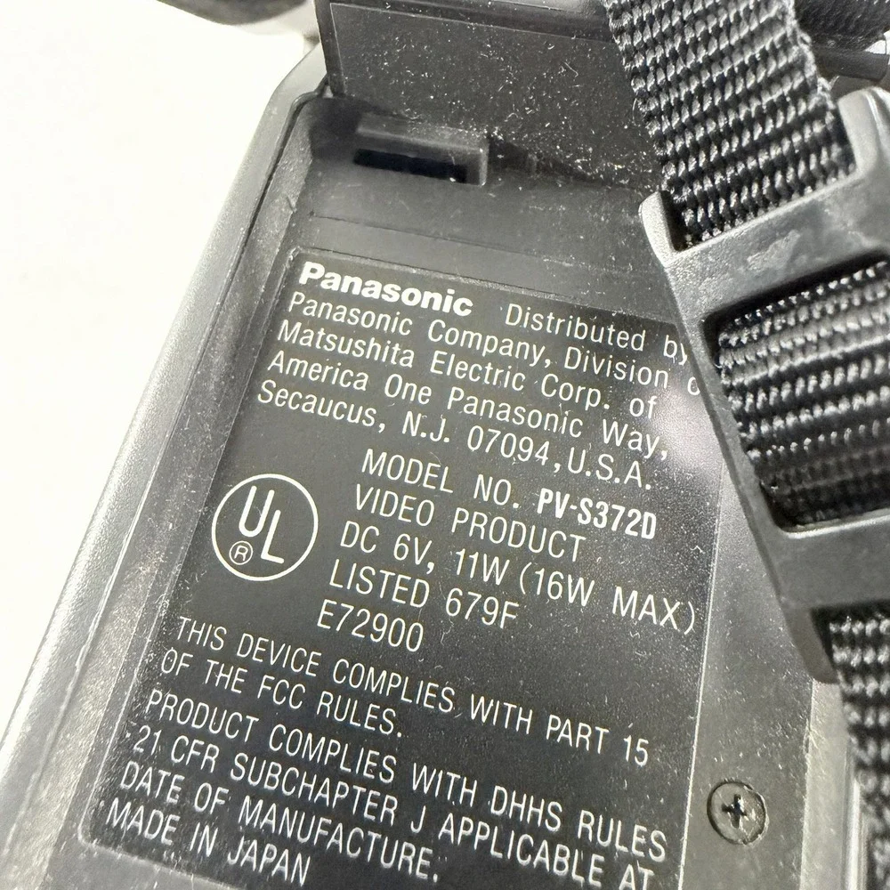 Panasonic PV-S372D OmniMovie Super S-VHS VHSC Camcorder Video Camera UNTESTED